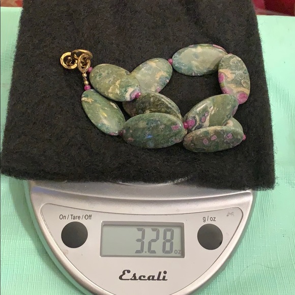 Gold over Silver Genuine Ruby in fuchsite $200 - Picture 2 of 2